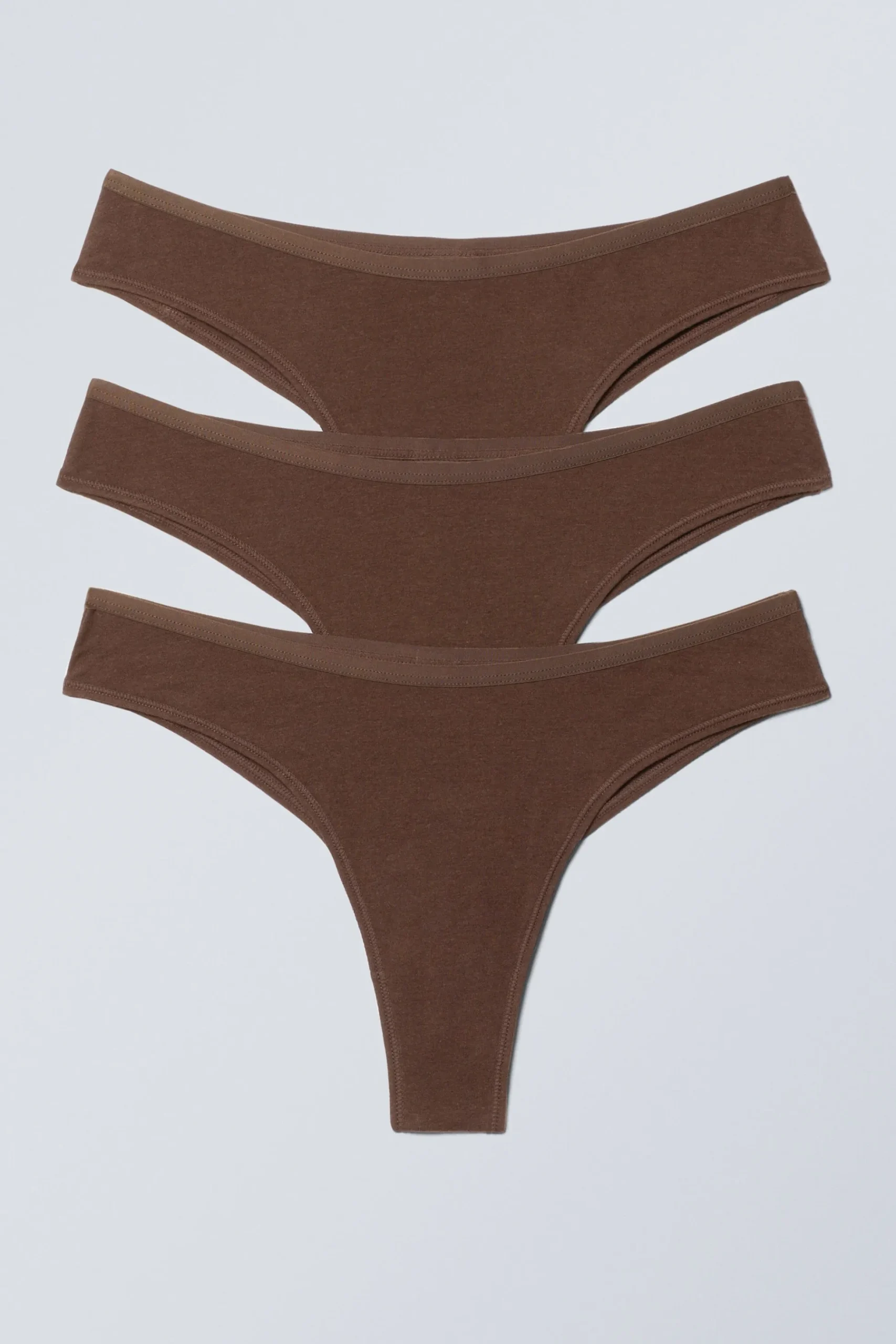 Weekday 3-PACK INEZ BRAZILIAN COTTON BRIEFS dark brown Clearance