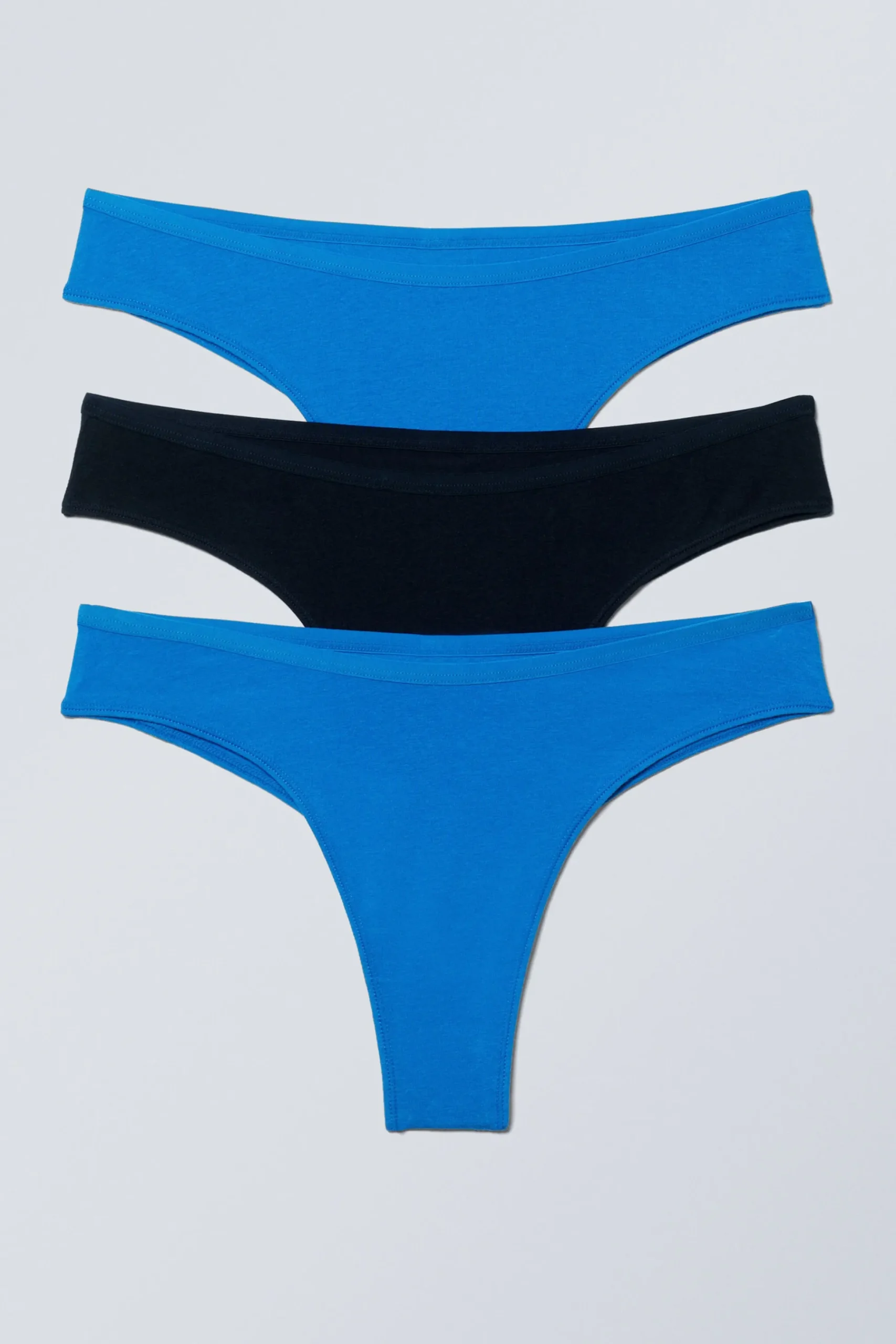 Weekday 3-PACK INEZ BRAZILIAN COTTON BRIEFS bright blue/black Hot