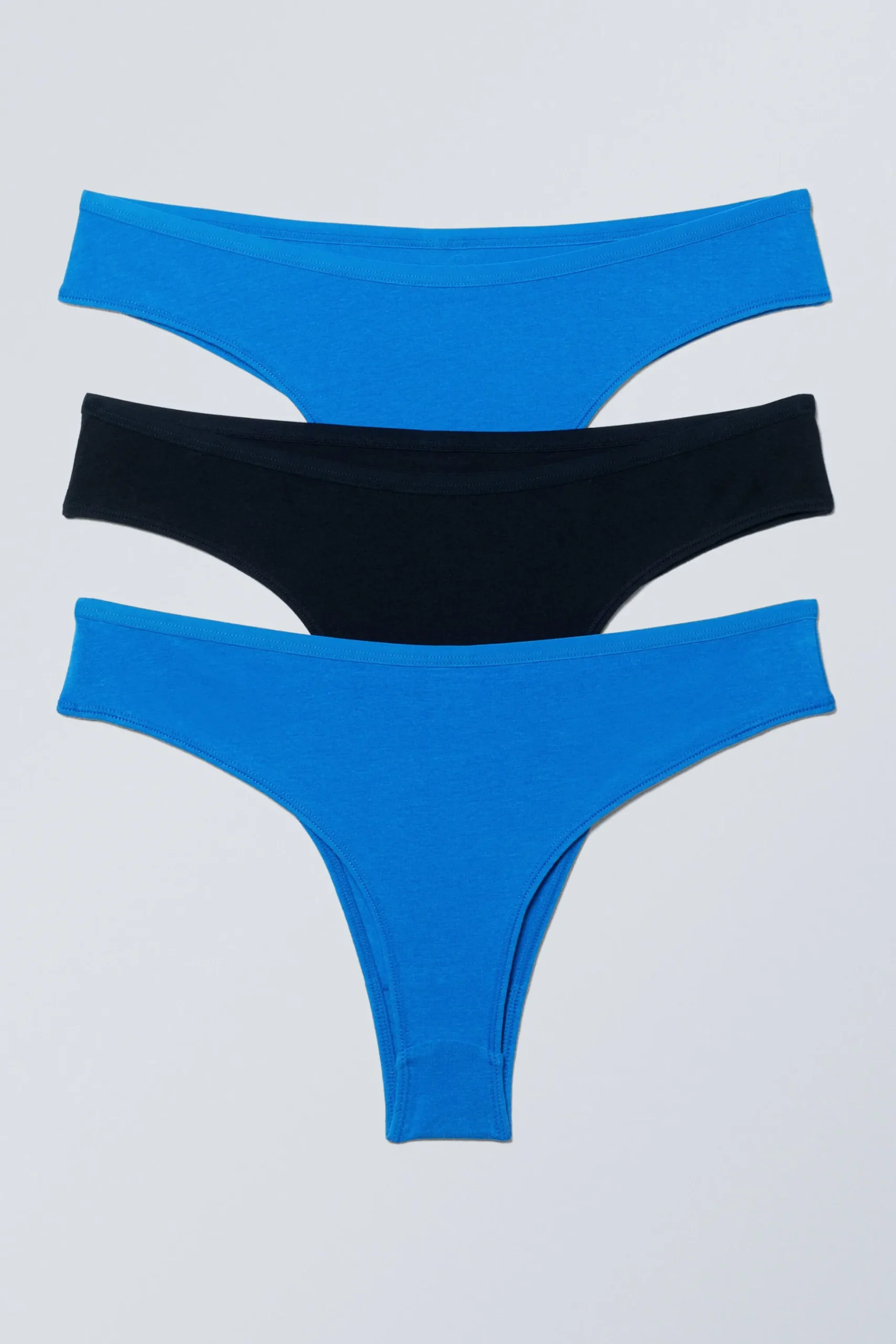 Weekday 3-PACK INEZ BRAZILIAN COTTON BRIEFS bright blue/black Hot