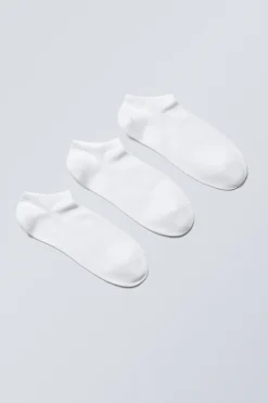 Weekday 3-PACK LOW COTTON TRAINER SOCKS white Store