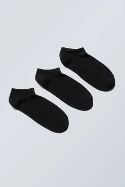 Weekday 3-PACK LOW COTTON TRAINER SOCKS black Best Sale