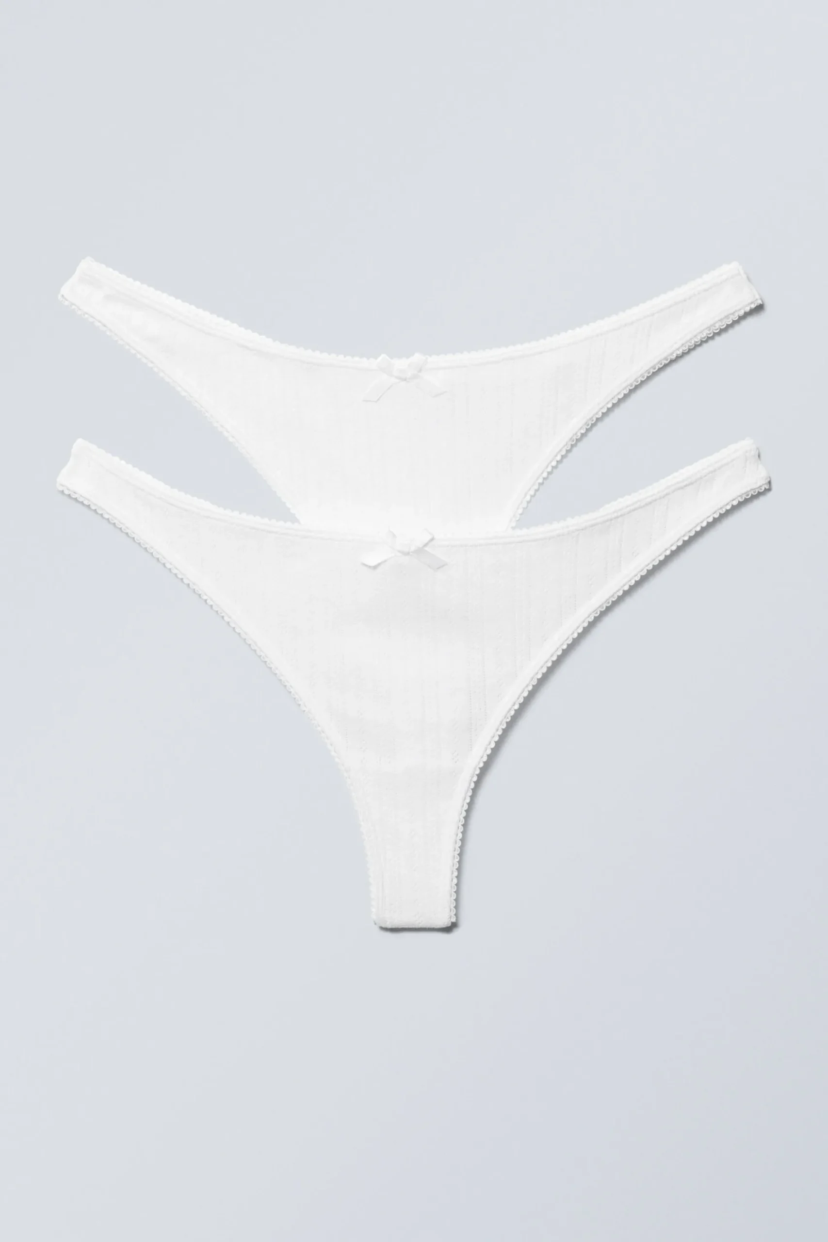 Weekday 2-PACK POINTELLE COTTON THONGS white Sale