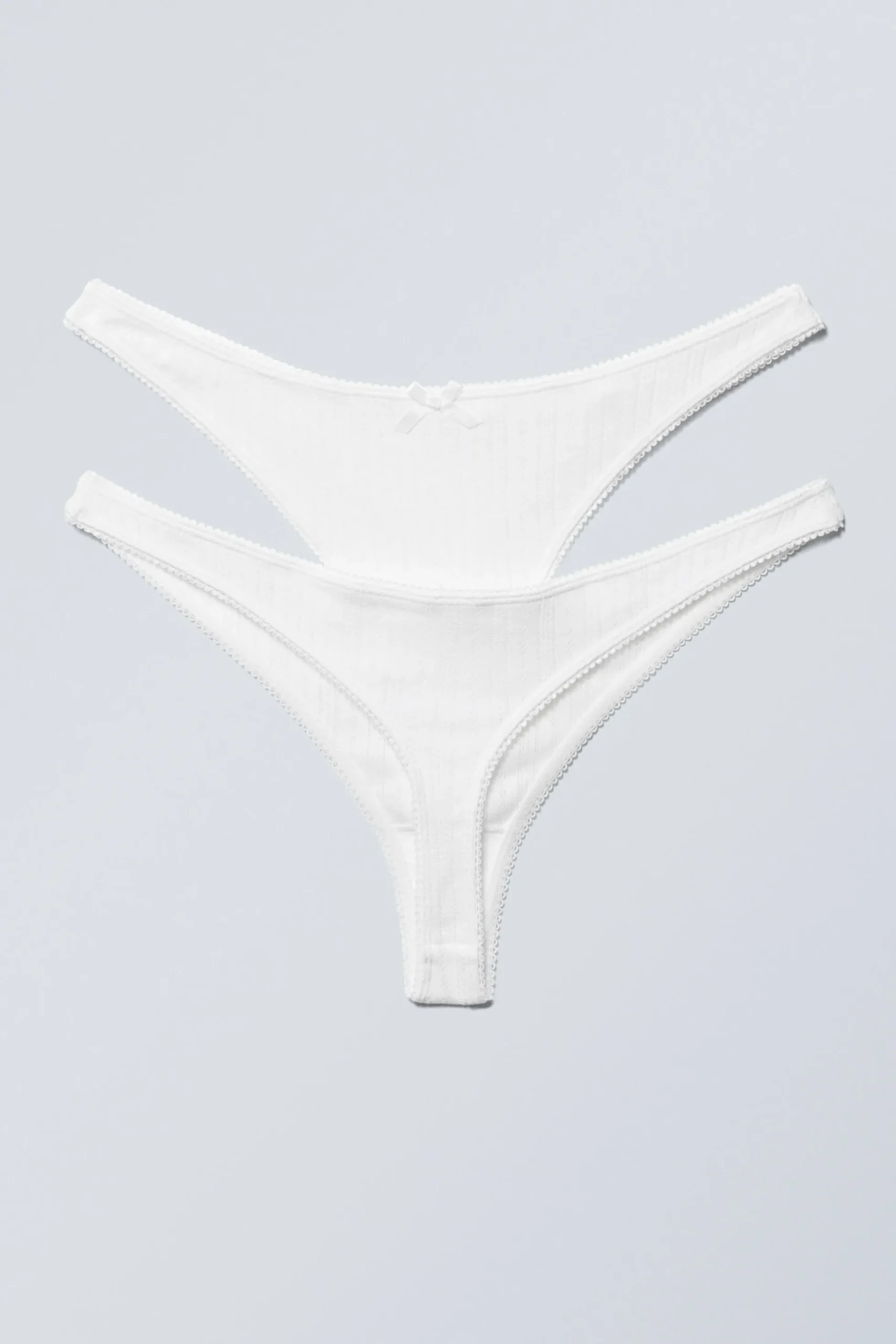 Weekday 2-PACK POINTELLE COTTON THONGS white Sale