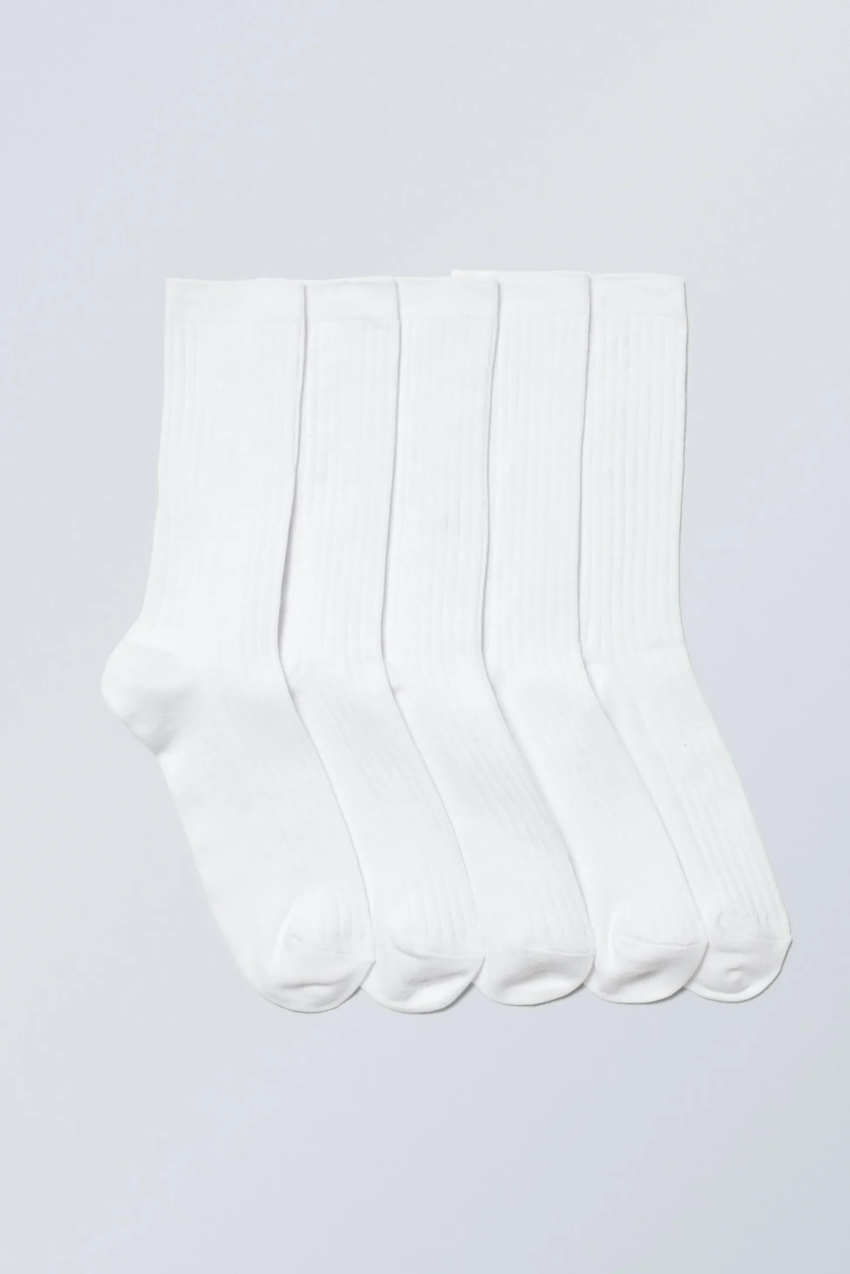 Weekday 5-PACK RIB SOCKS white Hot