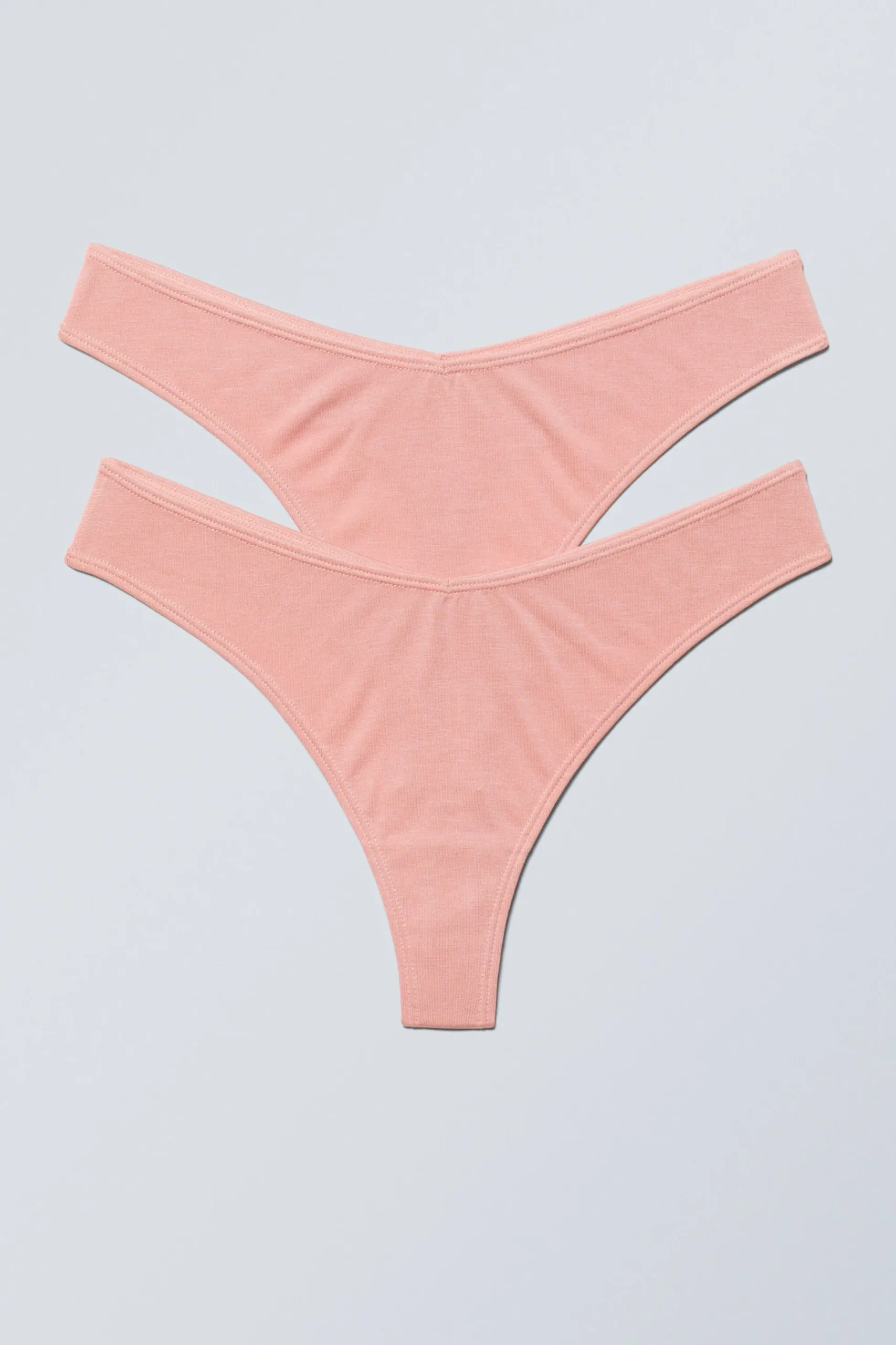 Weekday 2-PACK SOFT MODAL THONGS dusty pink Shop