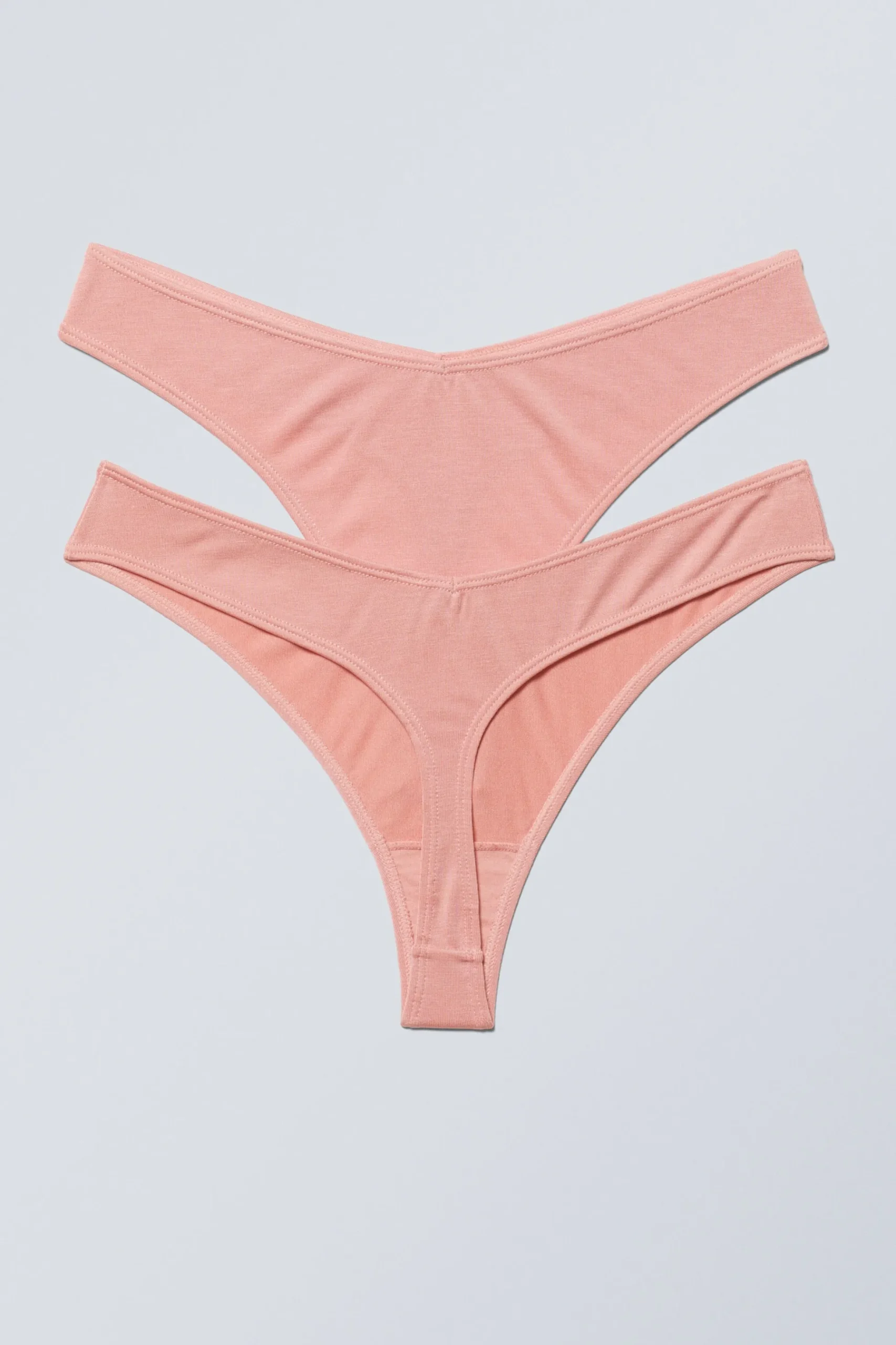 Weekday 2-PACK SOFT MODAL THONGS dusty pink Shop