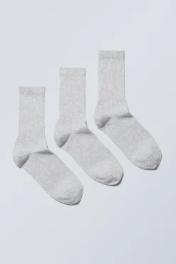 Weekday 3-PACK SPORT SOCKS grey melange Cheap