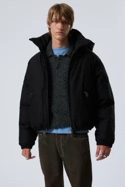 Weekday PADDED HOODED PUFFER JACKET black Flash Sale