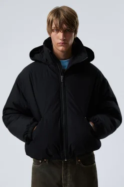 Weekday PADDED HOODED PUFFER JACKET black Flash Sale