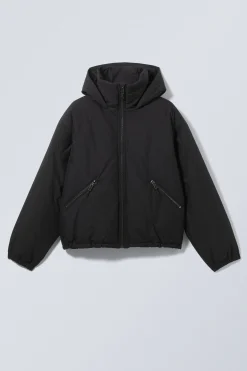 Weekday PADDED HOODED PUFFER JACKET black Flash Sale