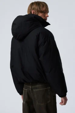 Weekday PADDED HOODED PUFFER JACKET black Flash Sale