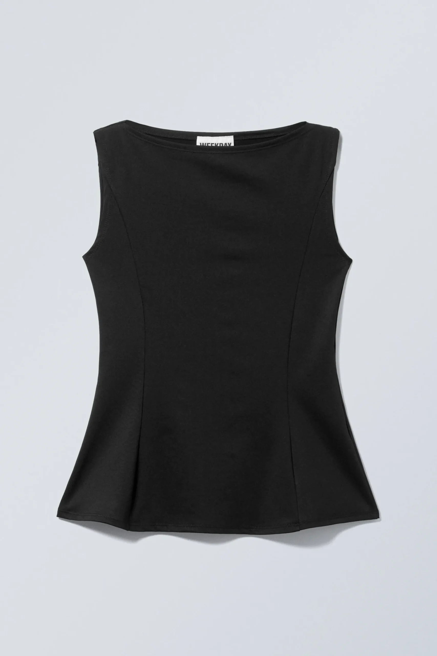 Weekday PEPLUM BOAT-NECK TOP black Hot
