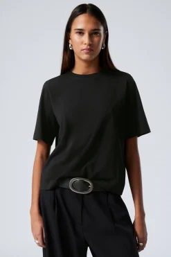 Weekday PERFECT BOXY T-SHIRT black Fashion