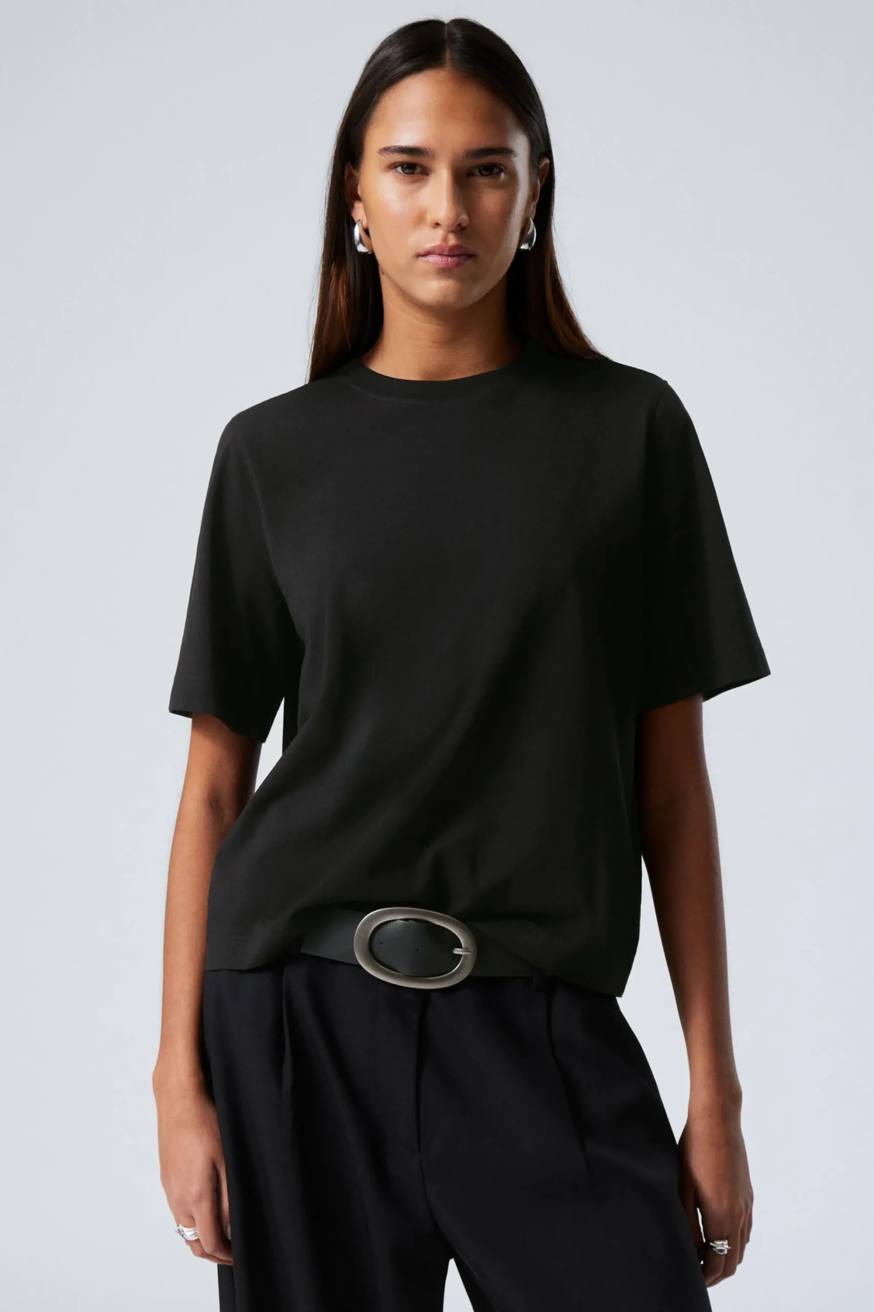 Weekday PERFECT BOXY T-SHIRT black Fashion