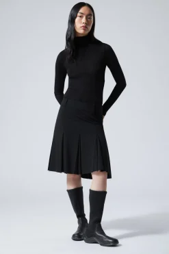 Weekday PLEATED MIDI SUITING SKIRT black Cheap