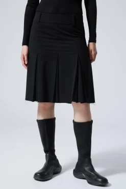 Weekday PLEATED MIDI SUITING SKIRT black Cheap
