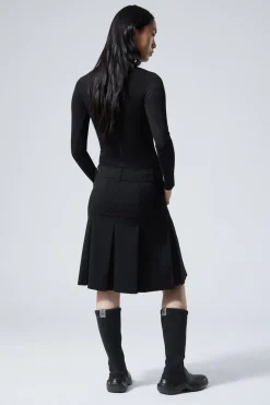 Weekday PLEATED MIDI SUITING SKIRT black Cheap