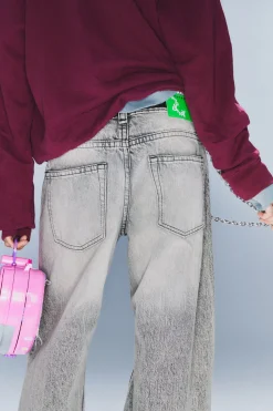 Weekday POSER REGULAR WAIST LOOSE WIDE JEANS post grey Cheap