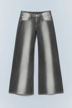 Weekday POSER REGULAR WAIST LOOSE WIDE JEANS dark grey Outlet