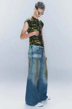 Weekday RAD SUPER REGULAR WAIST LOOSE WIDE JEANS grime blue Cheap