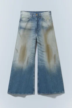 Weekday RAD SUPER REGULAR WAIST LOOSE WIDE JEANS grime blue Cheap