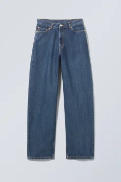 Weekday RAIL MID RISE LOOSE WIDE LEG JEANS current blue dark blue Shop