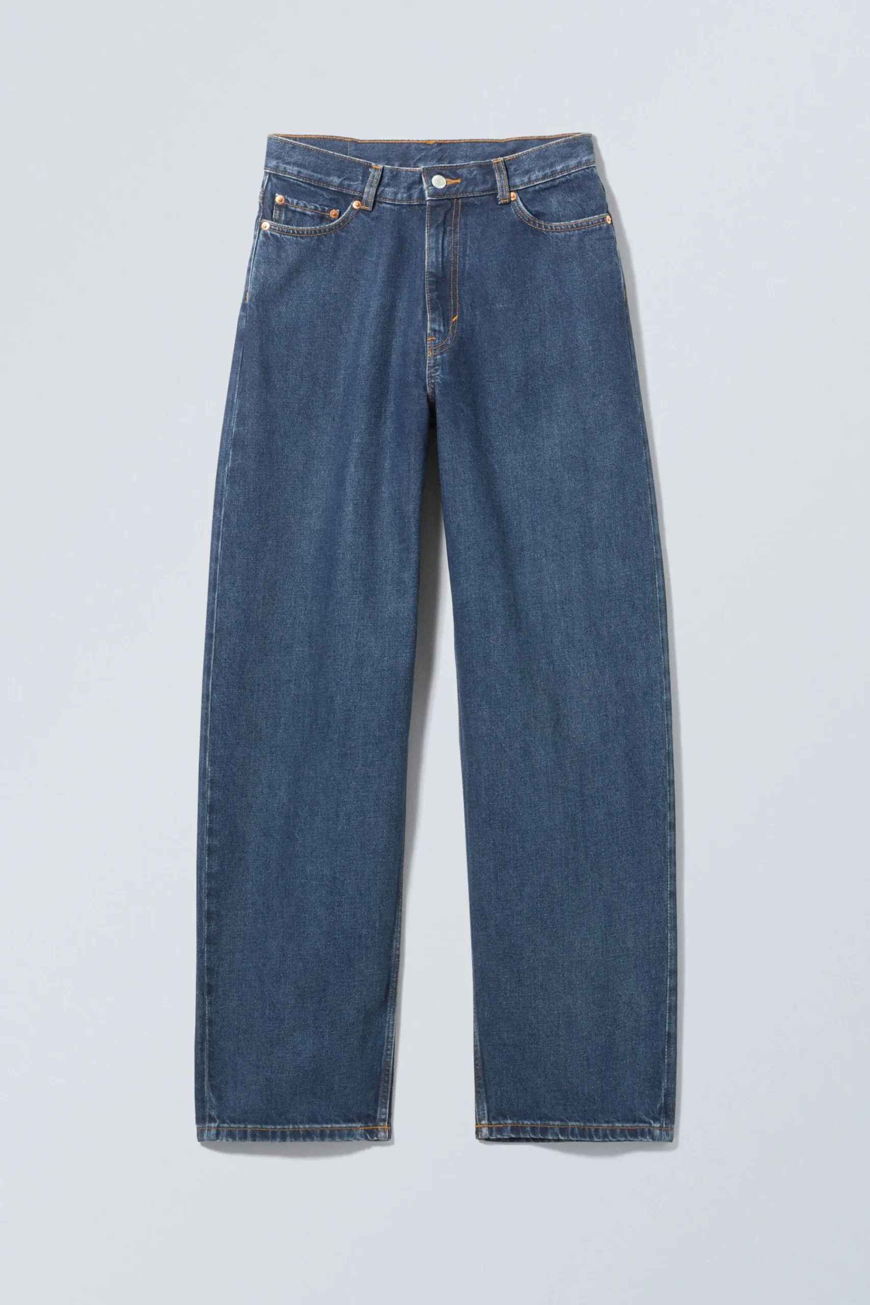 Weekday RAIL MID RISE LOOSE WIDE LEG JEANS current blue dark blue Shop