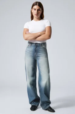 Weekday RAIL MID RISE LOOSE WIDE LEG JEANS jackpot blue medium blue Fashion