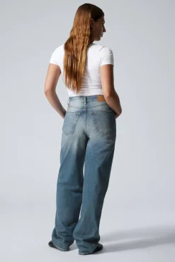 Weekday RAIL MID RISE LOOSE WIDE LEG JEANS jackpot blue medium blue Fashion