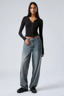 Weekday RAIL MID RISE LOOSE WIDE LEG JEANS trove blue medium blue Online