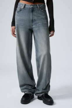 Weekday RAIL MID RISE LOOSE WIDE LEG JEANS trove blue medium blue Online