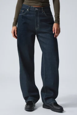 Weekday RAIL MID RISE LOOSE WIDE LEG JEANS blue rinse dark blue Outlet