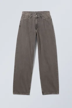 Weekday RAIL MID RISE LOOSE WIDE LEG JEANS clay grey grey Clearance