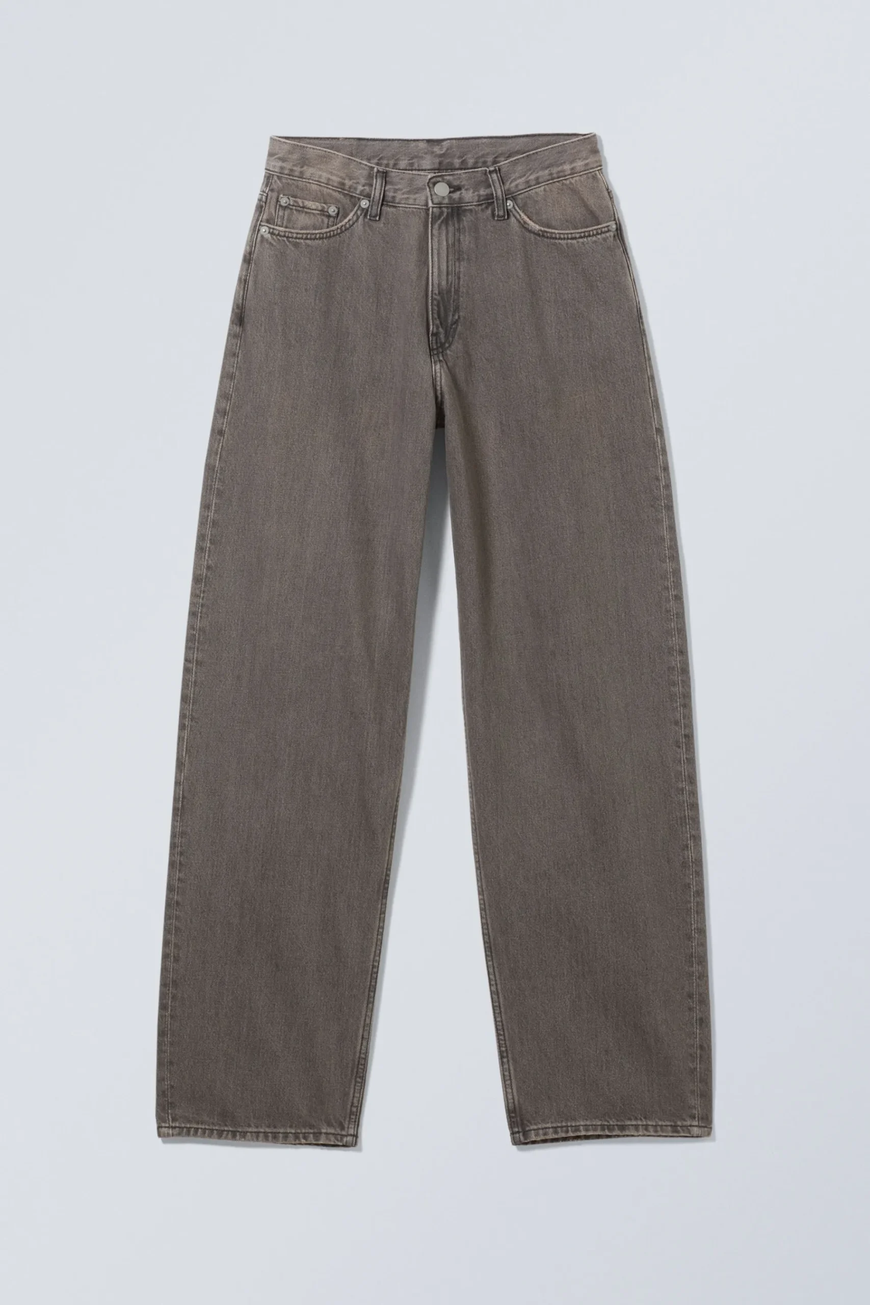 Weekday RAIL MID RISE LOOSE WIDE LEG JEANS clay grey grey Clearance