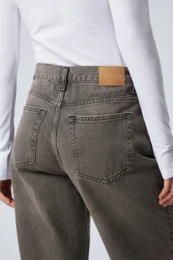 Weekday RAIL MID RISE LOOSE WIDE LEG JEANS clay grey grey Clearance
