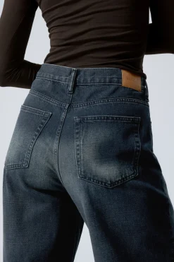Weekday RAIL MID RISE LOOSE WIDE LEG JEANS deep ocean blue dark blue Clearance