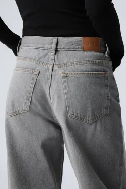 Weekday RAIL MID RISE LOOSE WIDE LEG JEANS misty grey light grey Best Sale