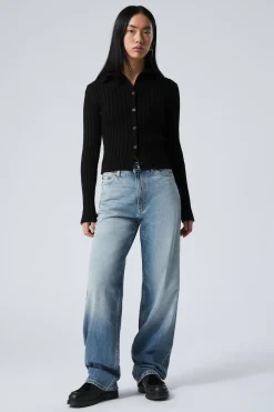 Weekday RAIL MID RISE LOOSE WIDE LEG JEANS tide blue light blue Sale