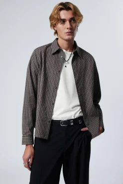 Weekday REGULAR FIT CHECKED COTTON SHIRT checked black Discount