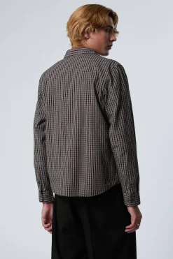 Weekday REGULAR FIT CHECKED COTTON SHIRT checked black Discount