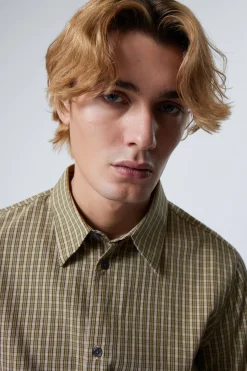 Weekday REGULAR FIT CHECKED COTTON SHIRT checked beige Online