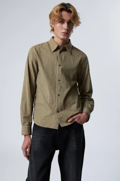 Weekday REGULAR FIT CHECKED COTTON SHIRT checked beige Online