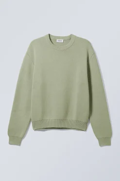 Weekday REGULAR KNITTED COTTON SWEATER light khaki green Store