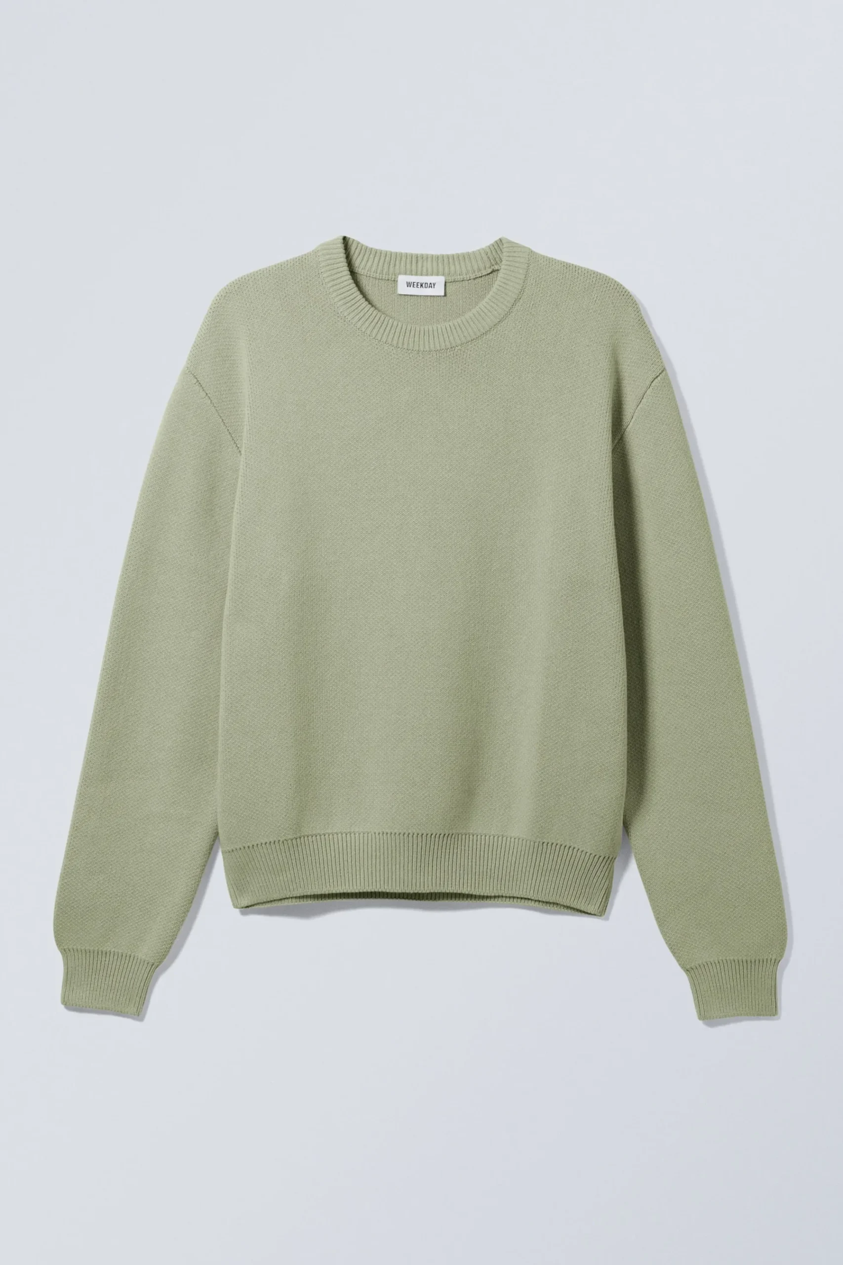 Weekday REGULAR KNITTED COTTON SWEATER light khaki green Store