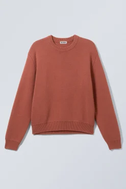 Weekday REGULAR KNITTED COTTON SWEATER dusty coral New