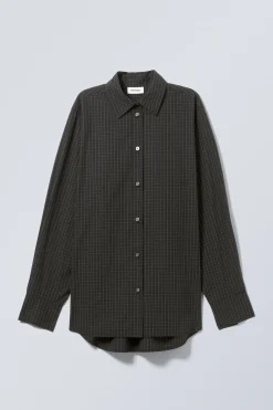 Weekday REGULAR POPLIN SHIRT dark black Fashion