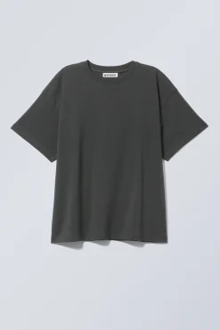 Weekday RELAXED BOXY COTTON T-SHIRT dark grey Cheap