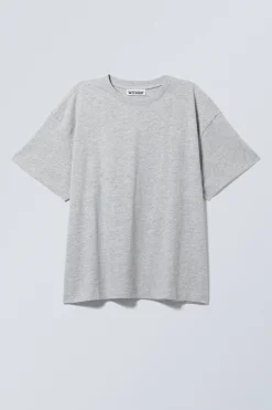 Weekday RELAXED BOXY COTTON T-SHIRT grey melange Clearance