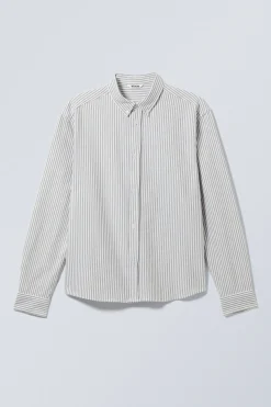 Weekday RELAXED BUTTON DOWN SHIRT striped dark mole New