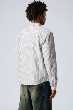 Weekday RELAXED BUTTON DOWN SHIRT striped dark mole New